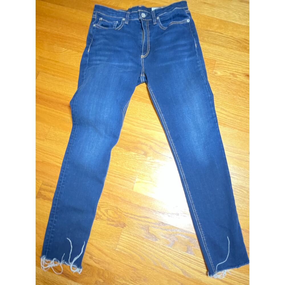 Rag & Bone Nina Ankle Skinny raw hem jeans size 27 Perfect Carmen Color